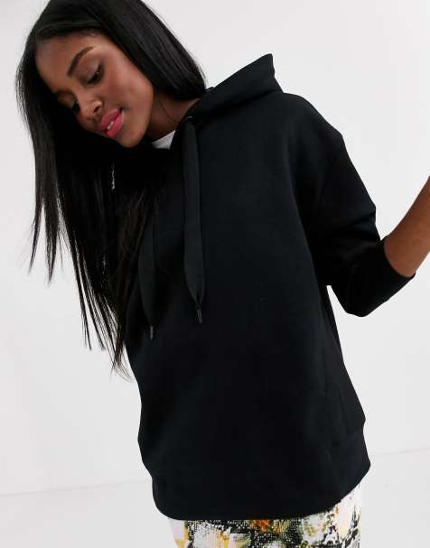 Pull&Bear oversized hoodie in black - view 1