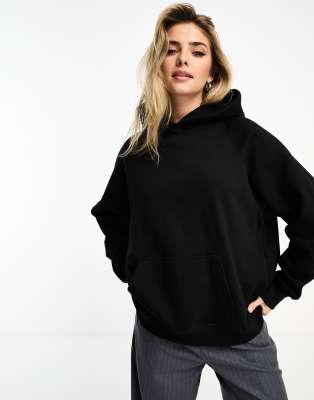 Pull&Bear oversized hoodie in black