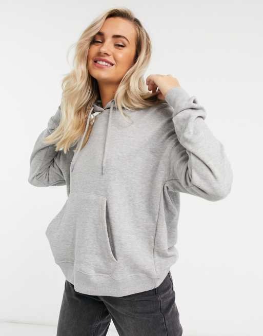 Pull&Bear oversized hoodie in gray