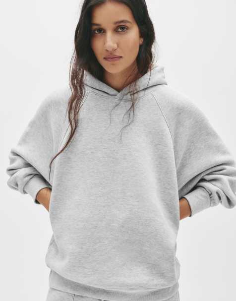 Pull&Bear Oversized hoodie in grey marl - view 1