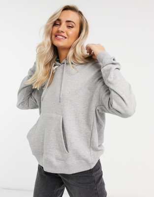 oversized kapuzenpullover bluza kapturem grauer szara grigia pullbear damska defekt talii overlook