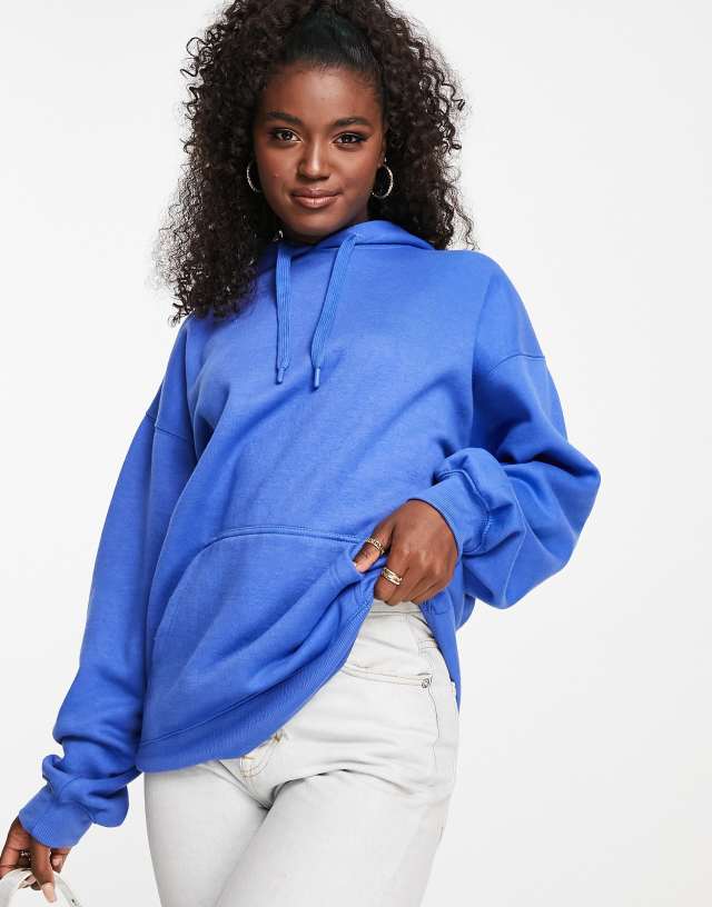 Pull&Bear oversized hoodie in off blue