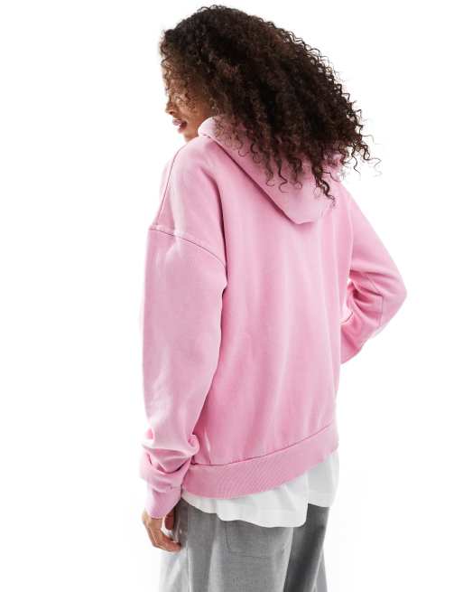 Pull Bear oversized hoodie in pink