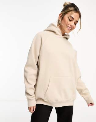 Pull & Bear oversized hoodie with Monet artwork in sand-Neutral