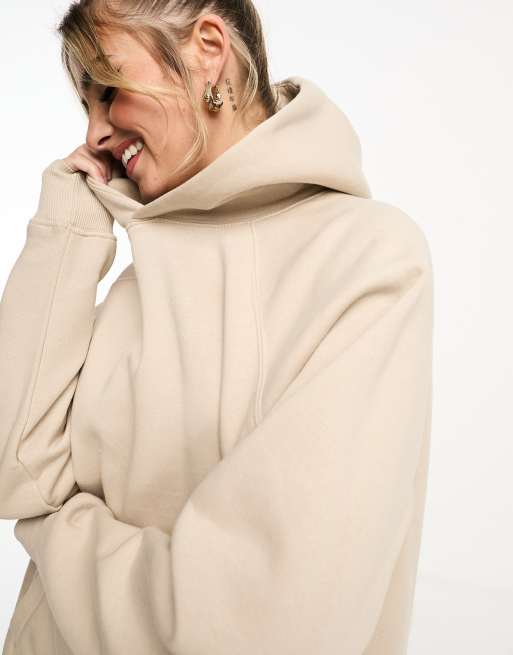 Pull&Bear oversized hoodie in sand