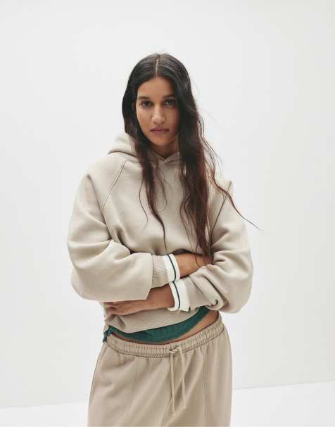 Pull&Bear Oversized hoodie in sand - view 1