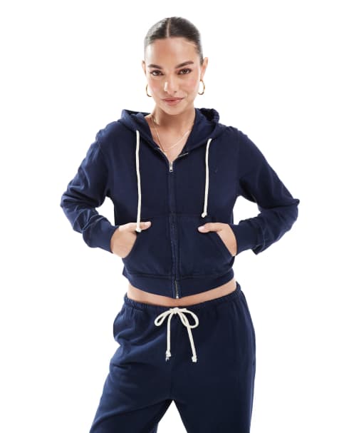 Pull&Bear - Oversized hoodie met rits in marineblauw, deel van co-ord set - view 1