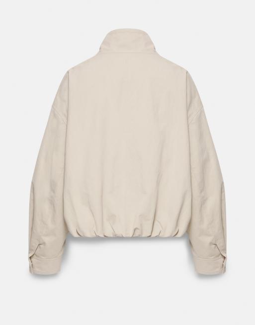 Pull&Bear oversized jakke med ståkrave i beige, 7 af 7