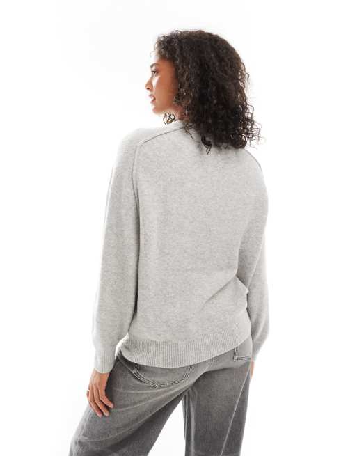 Pull&Bear oversized knit sweater in gray | ASOS