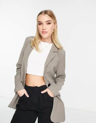 Pull&Bear oversized masculine blazer in beige | ASOS