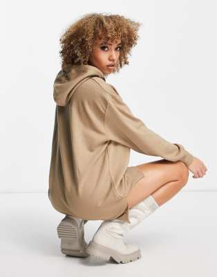 tan hoodie dress