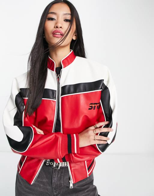 Pull and bear deals red bomber jacket