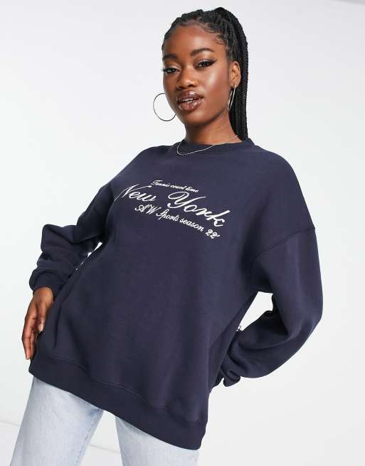 Oversized on sale slogan jumper