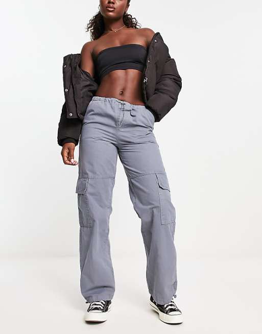 Pullu0026Bear oversized parachute trousers in gunmetal grey | ASOS