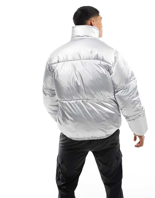 North face sale metallic silver jacket