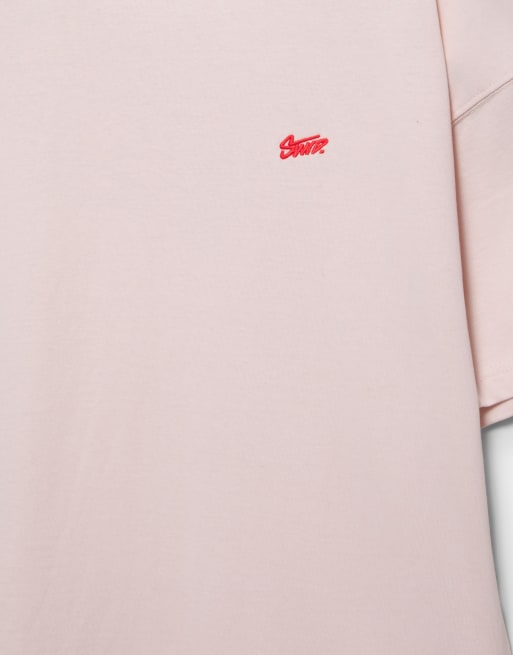 Pull&Bear - Oversized recht T-shirt met logo in roze, 7 van 7