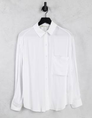 Pull&Bear oversized shirt in white