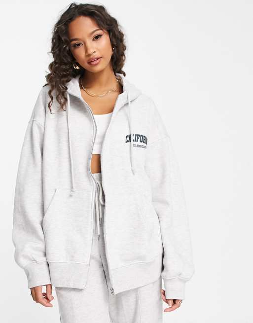 Slogan Zip Through Hoodie & Sweatpant Set