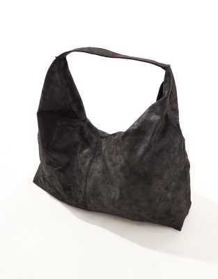 Pull&Bear oversized slouchy bag in black