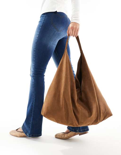 Pull Bear oversized slouchy bag in tan