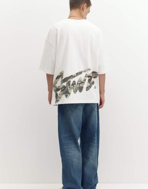 Pull&Bear oversized stwd T-shirt in gebroken wit, 5 van 5
