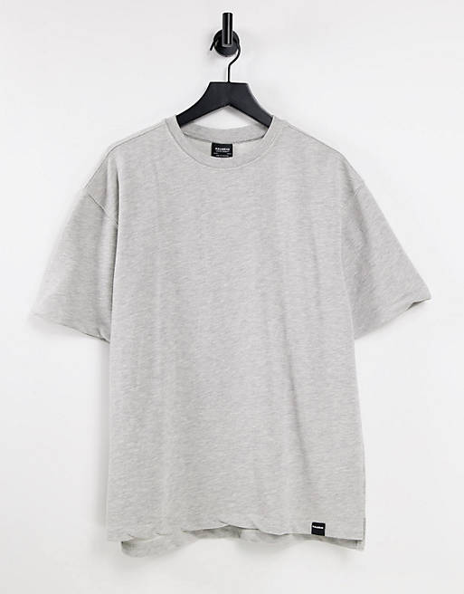 Men Pull&Bear oversized sweat t-shirt in grey 