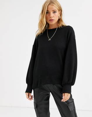 black oversized sweater