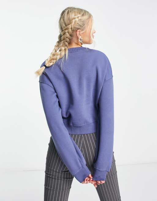 Pull&Bear oversized sweatshirt in slate blue, 2 of 4