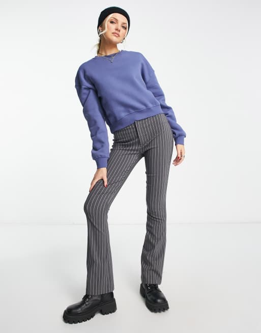 Pull&Bear oversized sweatshirt in slate blue, 4 of 4