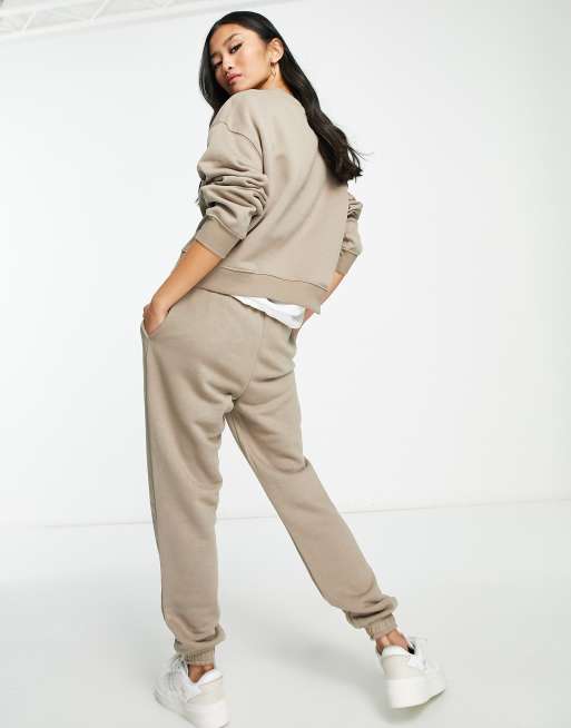 Pull Bear oversized sweatshirt sweatpants set in tan ASOS