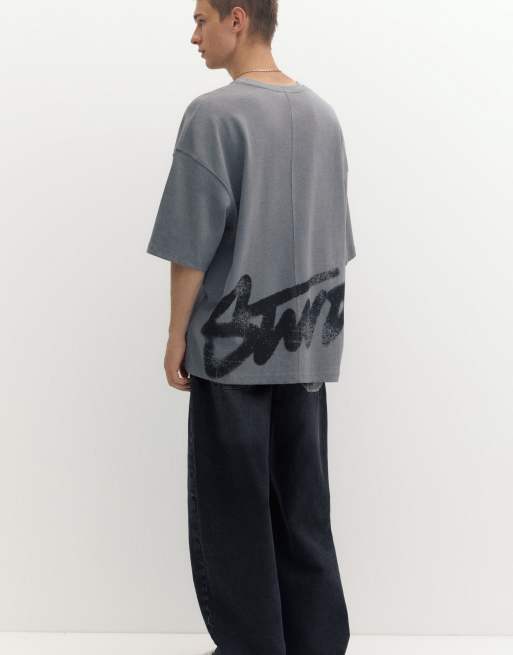 Pull&Bear oversized T-shirt i grå, 5 af 5