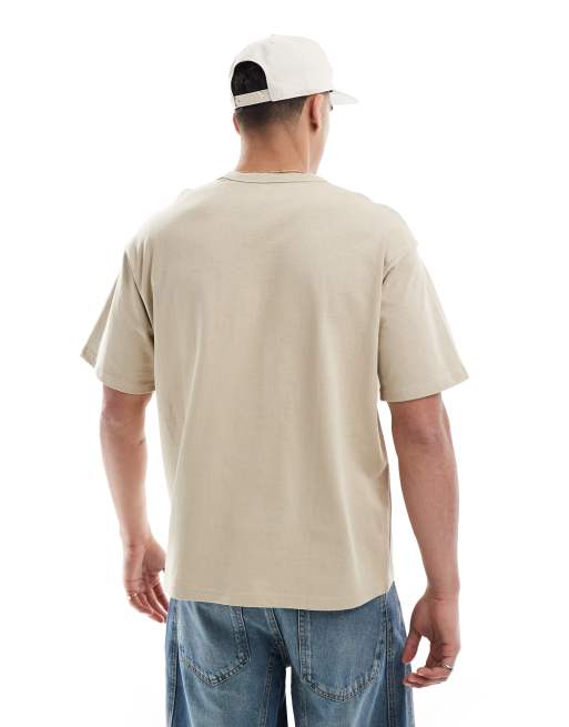 Pull&Bear - Oversized T-shirt in beige, 2 van 4