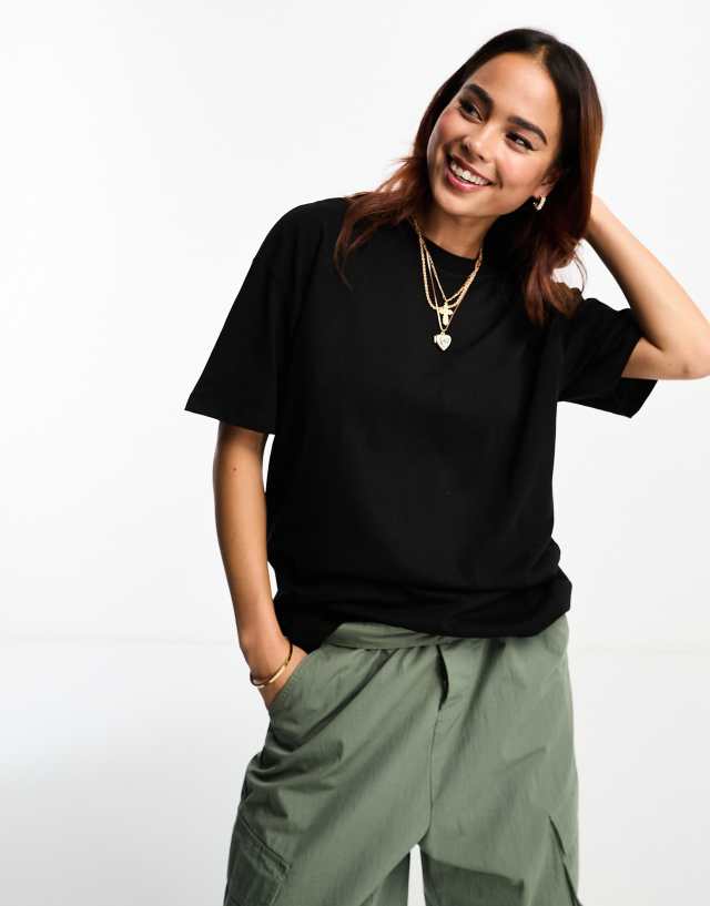 Pull&Bear Oversized T-Shirt In Black