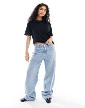 Mango denim maxi skirt in black