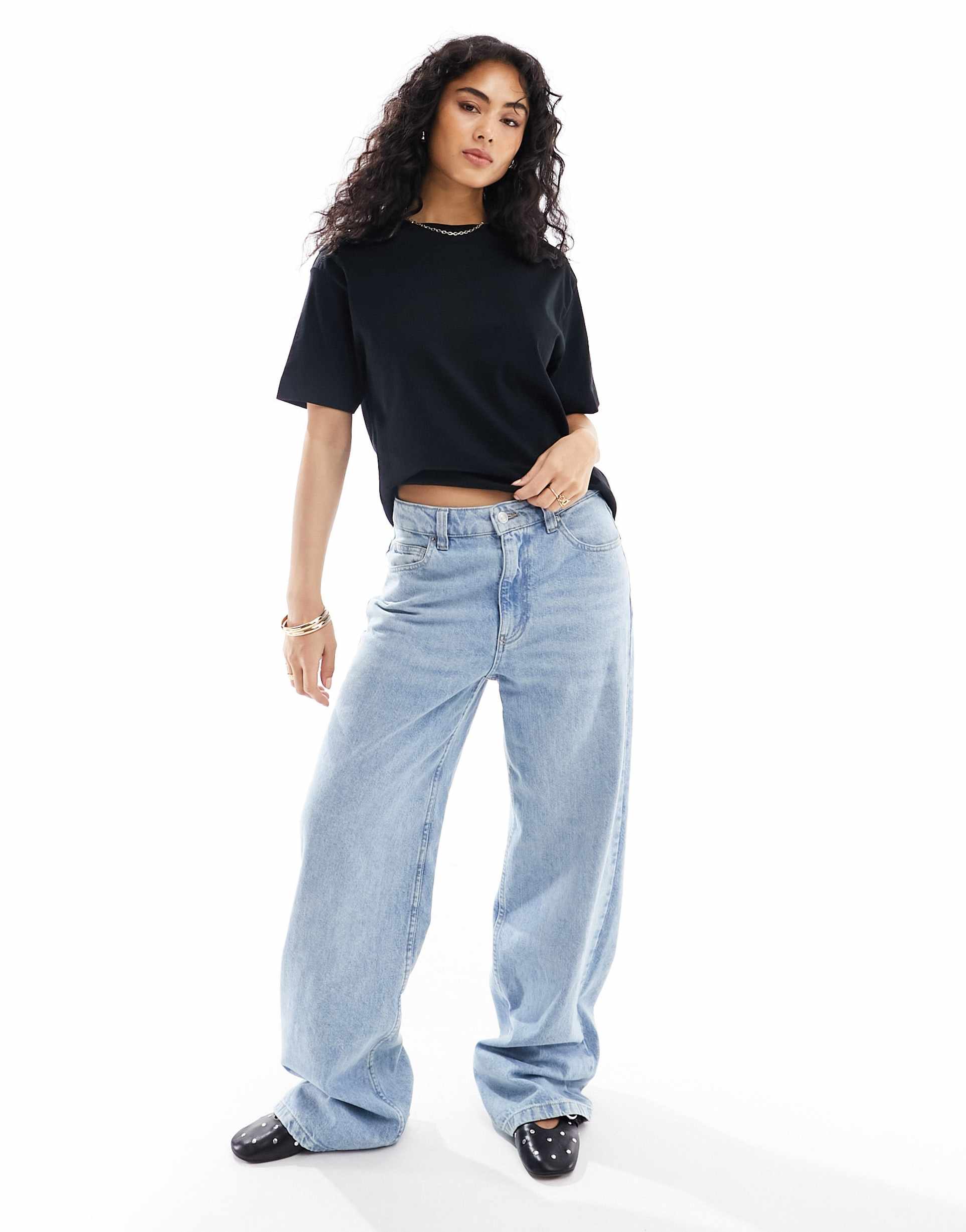 pull&bear oversized t-shirt in black