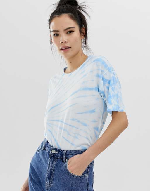 Pull&Bear oversized tshirt in blue tie dye ASOS