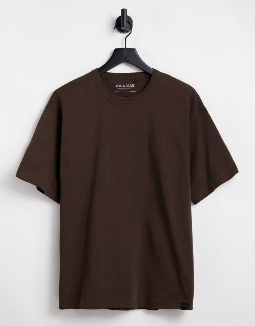 Pull&Bear oversized t-shirt in brown | ASOS