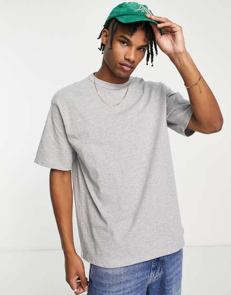 Pull&Bear oversized t-shirt in grey marl exclusive at ASOS - view 1
