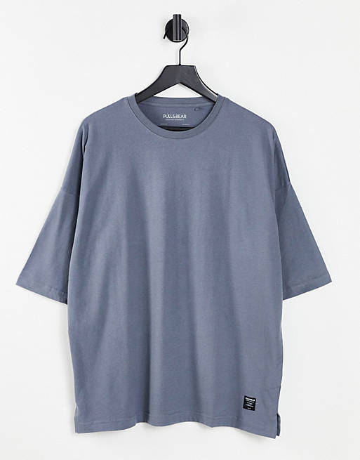Pull&Bear oversized t-shirt in grey | ASOS