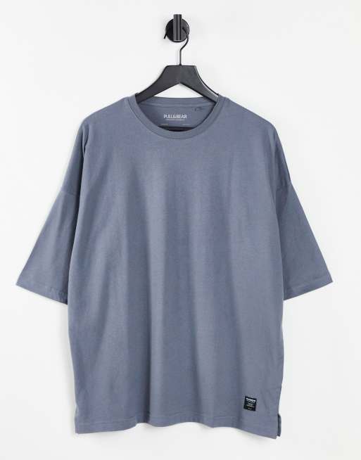 Pull&Bear oversized tshirt in grey ASOS