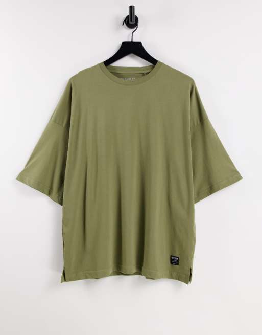 Pull&Bear oversized tshirt in khaki ASOS