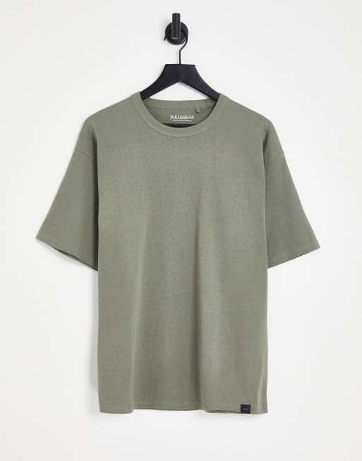 Pull&Bear oversized t-shirt in khaki | ASOS