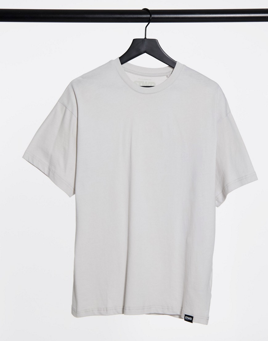 Pull & Bear oversized t-shirt in light gray-Grey