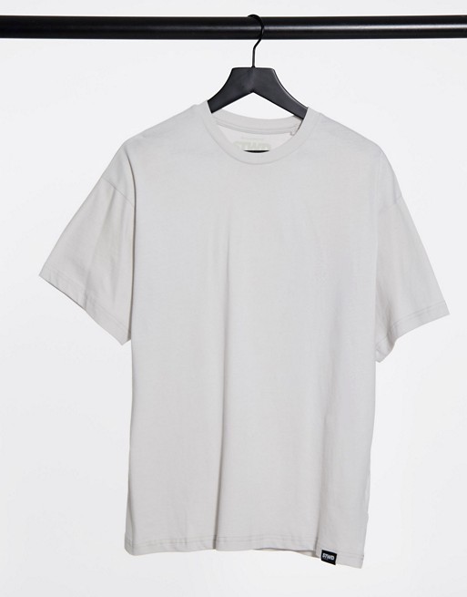 Pull&Bear oversized t-shirt in light grey