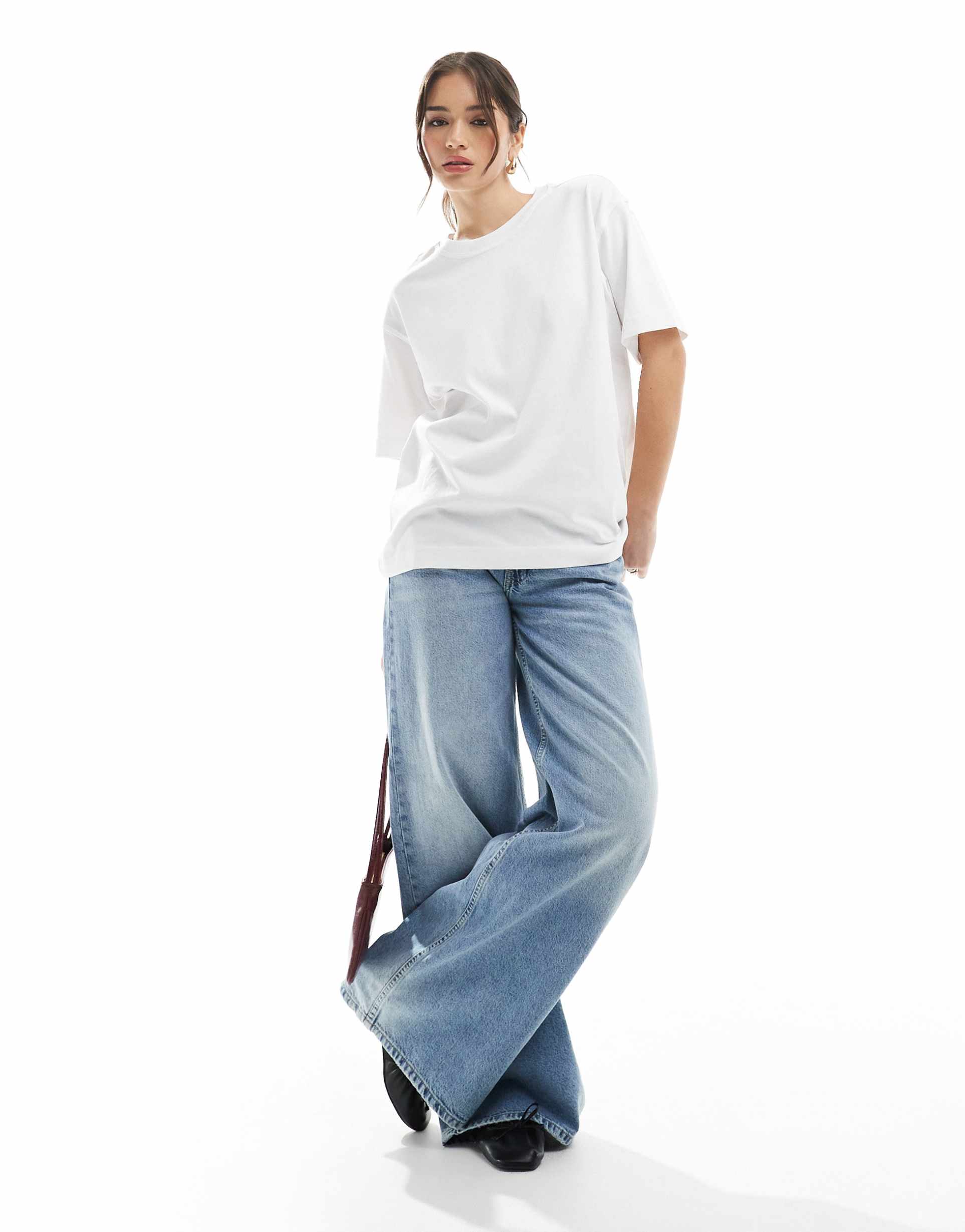 pull&bear oversized t-shirt in white