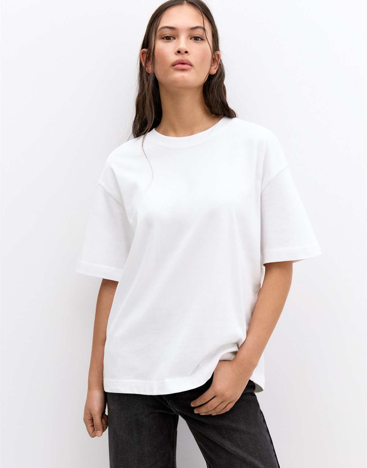 Pull&Bear oversized t-shirt in white