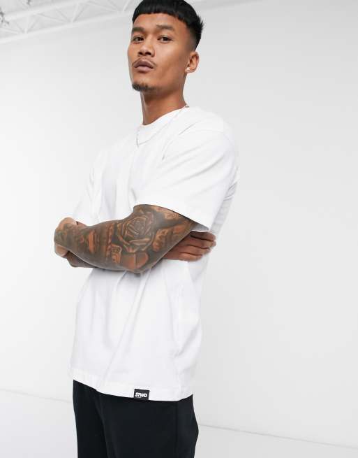 Pull&Bear oversized tshirt in white ASOS