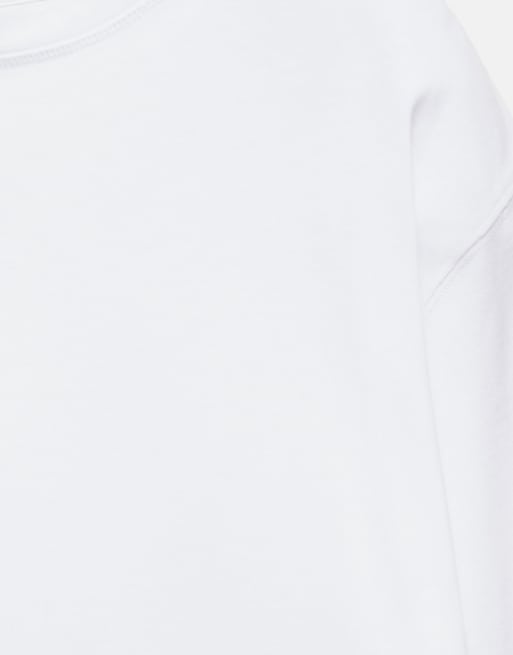 Pull&Bear - Oversized T-shirt met lange mouwen in wit, 7 van 7