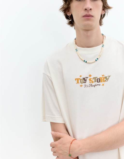 Pull&Bear - Oversized T-shirt met Toy Story-print in gebroken wit, 3 van 4