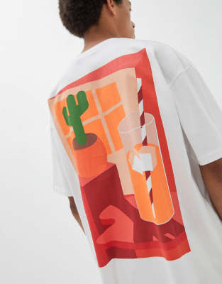 pull and bear art t shirt